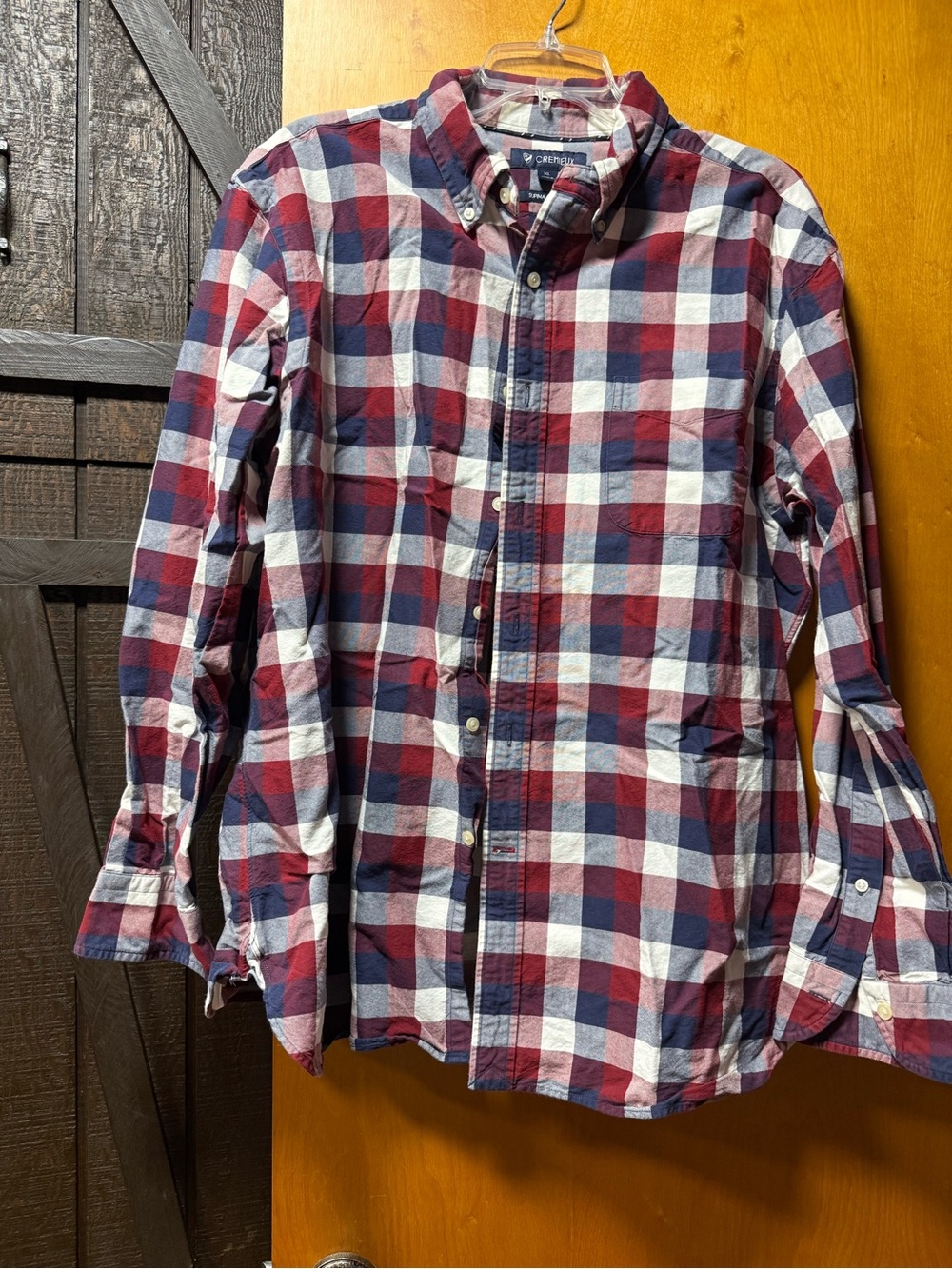 Daniel Cremieux Red Navy White Plaid Button-Down Shirt - Casual